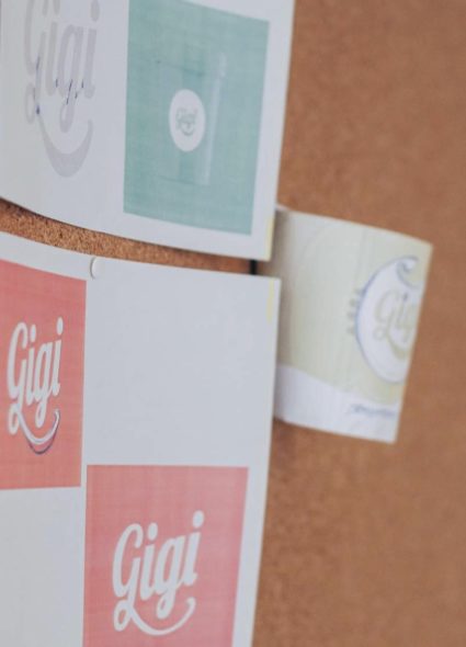 GIGI_Package_Designs on bulletin board